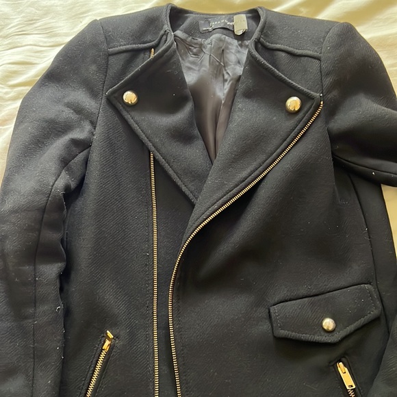 Wool Zara coat with button and zip details - Picture 4 of 9